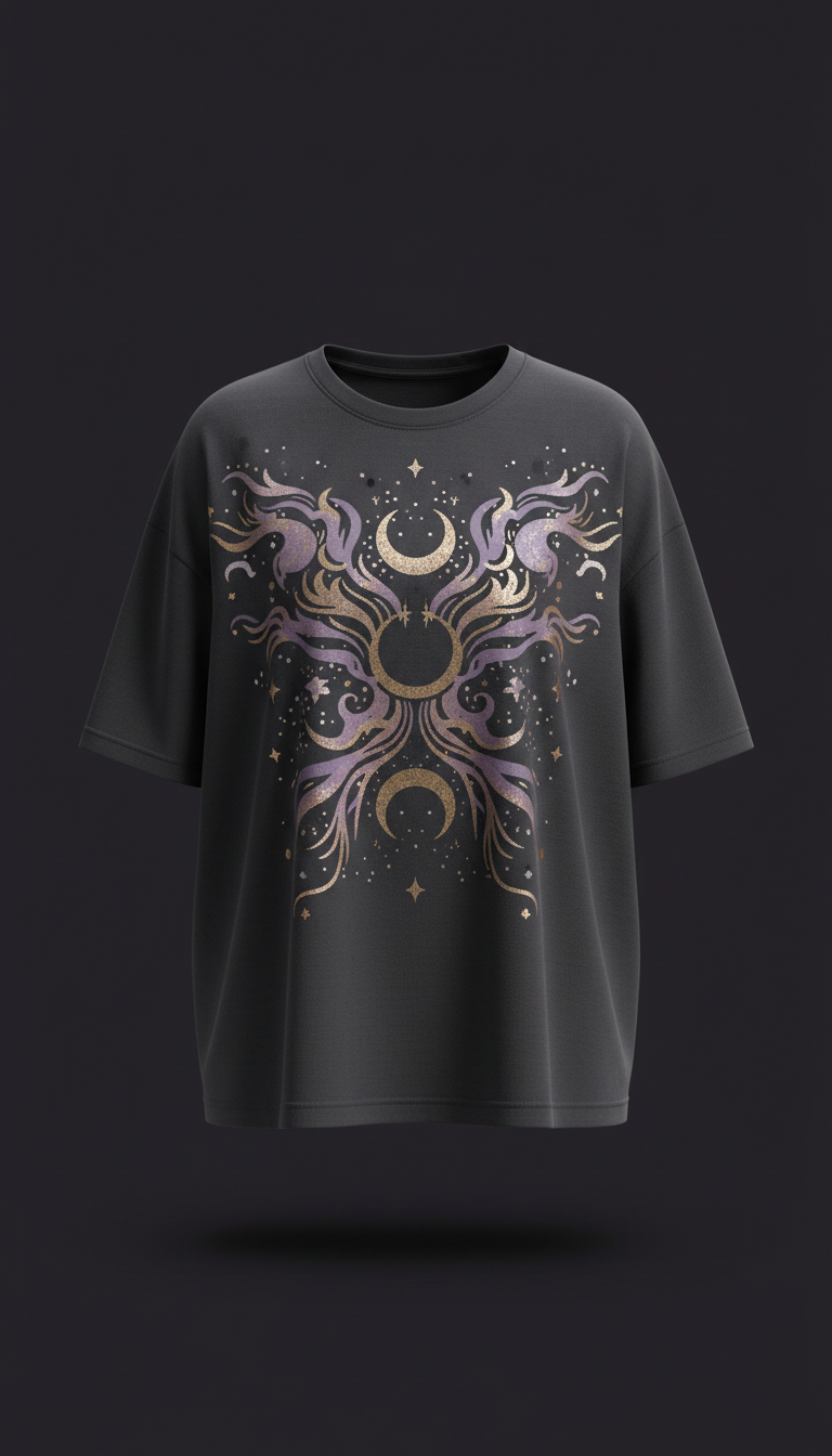 Shadow Veil Oversized Tee Heavyweight Cotton