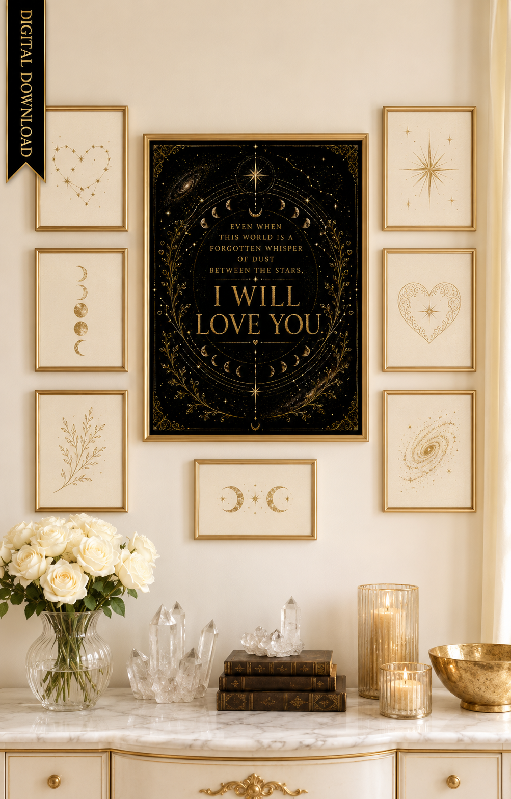 Even When This World Is Forgotten Wall Art, Throne of Glass Quote, Rowan and Aelin Print, Sarah J Maas Digital Download