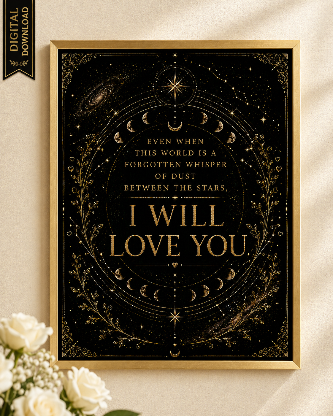 Even When This World Is Forgotten Wall Art, Throne of Glass Quote, Rowan and Aelin Print, Sarah J Maas Digital Download