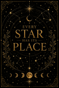 Every Star Has Its Place Wall Art, Celestial Affirmation Print, Black Gold Bookish Decor, Inspirational Digital Download