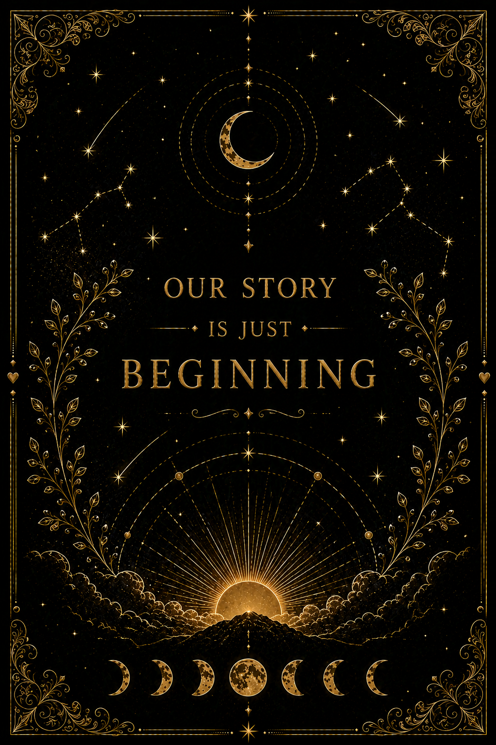 Our Story Is Just Beginning Wall Art, ACOTAR Quote Print, Sarah J Maas Inspired, Celestial Bookish Decor, Digital Download