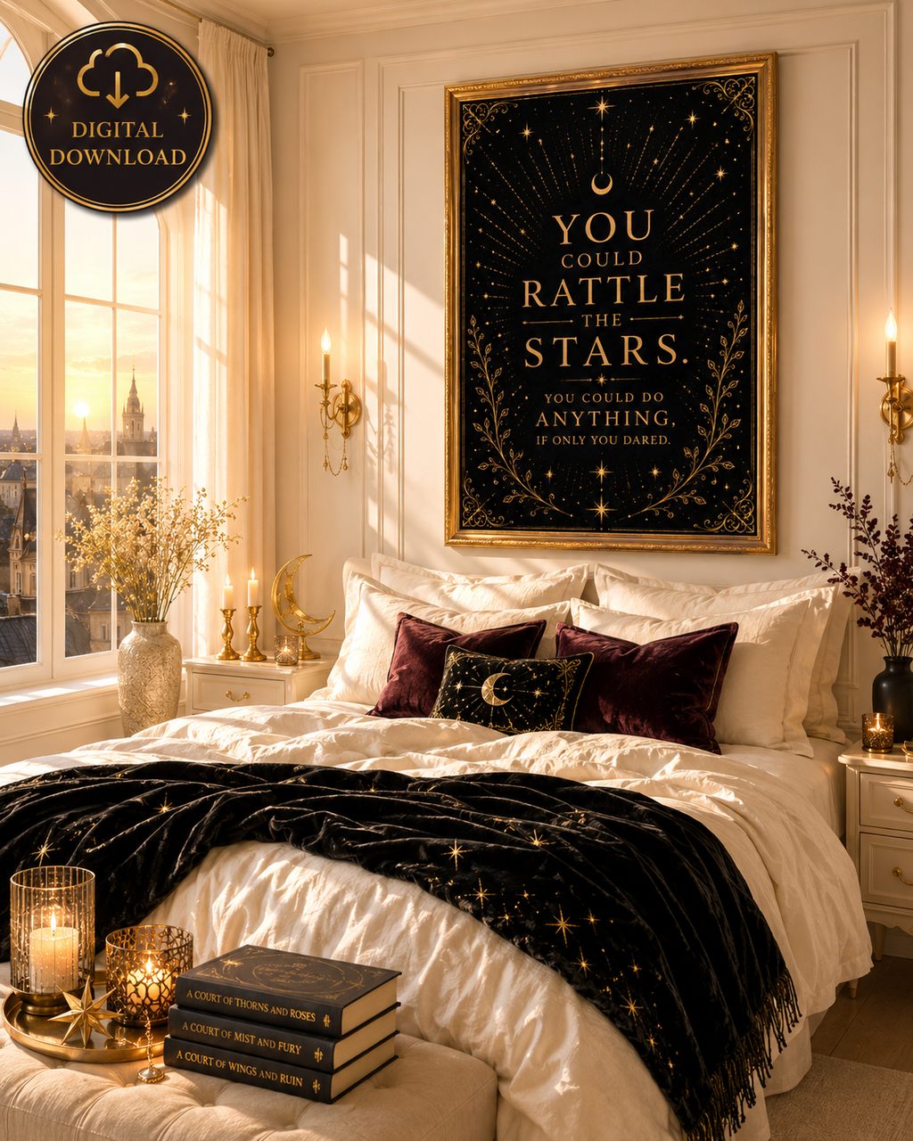 You Could Rattle the Stars, You Could Do Anything If Only You Dared | Fantasy Quote Wall Art Digital Download