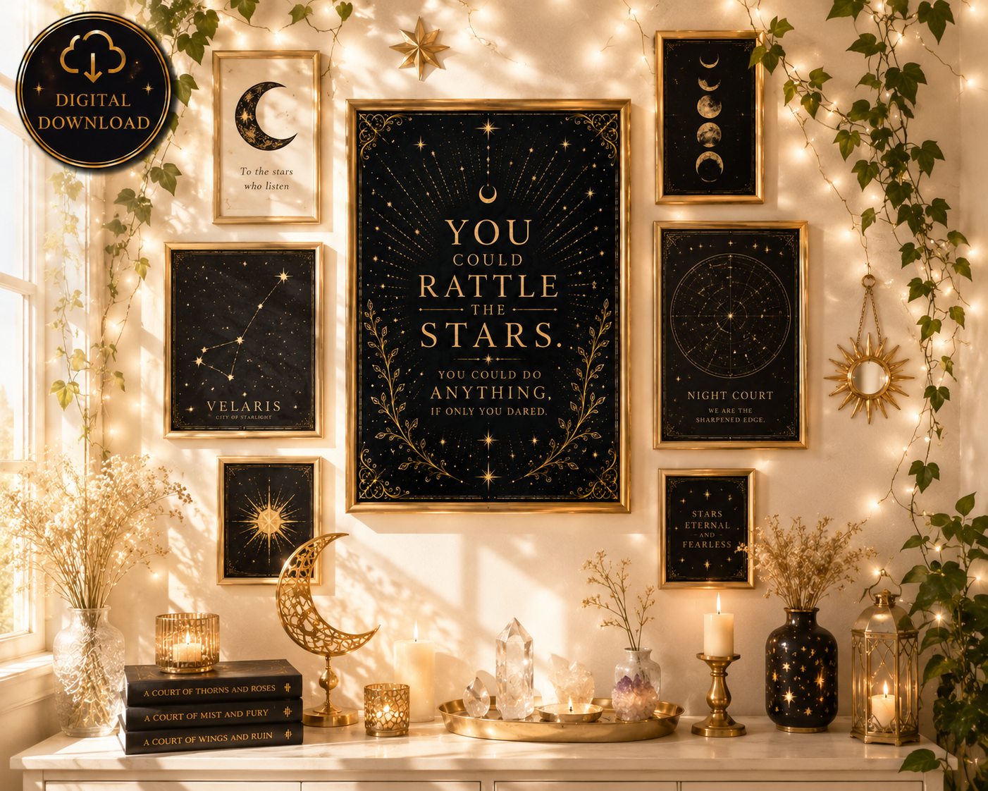 You Could Rattle the Stars, You Could Do Anything If Only You Dared | Fantasy Quote Wall Art Digital Download